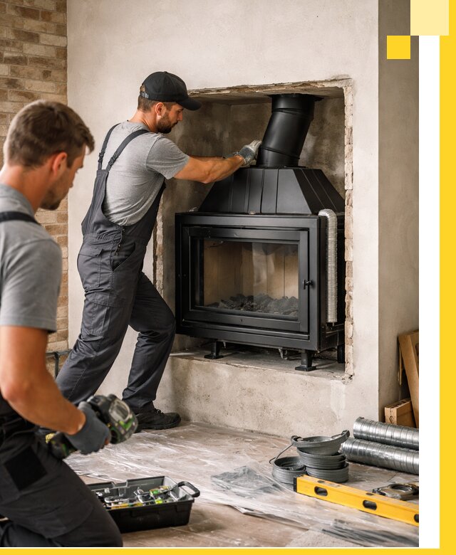 Установка каминных топок в Ирбите: монтаж, подключение