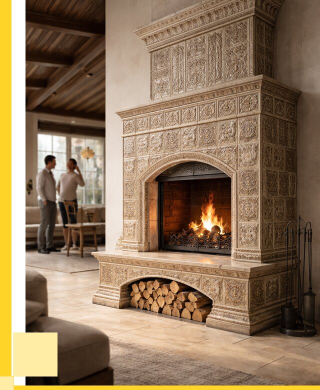 Купить изразцовый камин в Ирбите от 274825 р. | ЭриданРбт