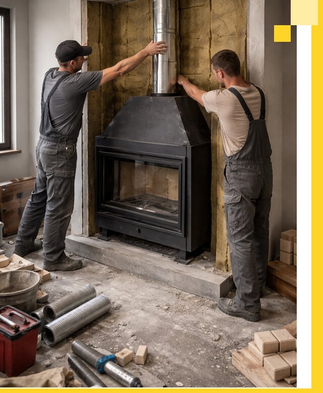 Изготовление и монтаж закрытых каминов в Ирбите под ключ