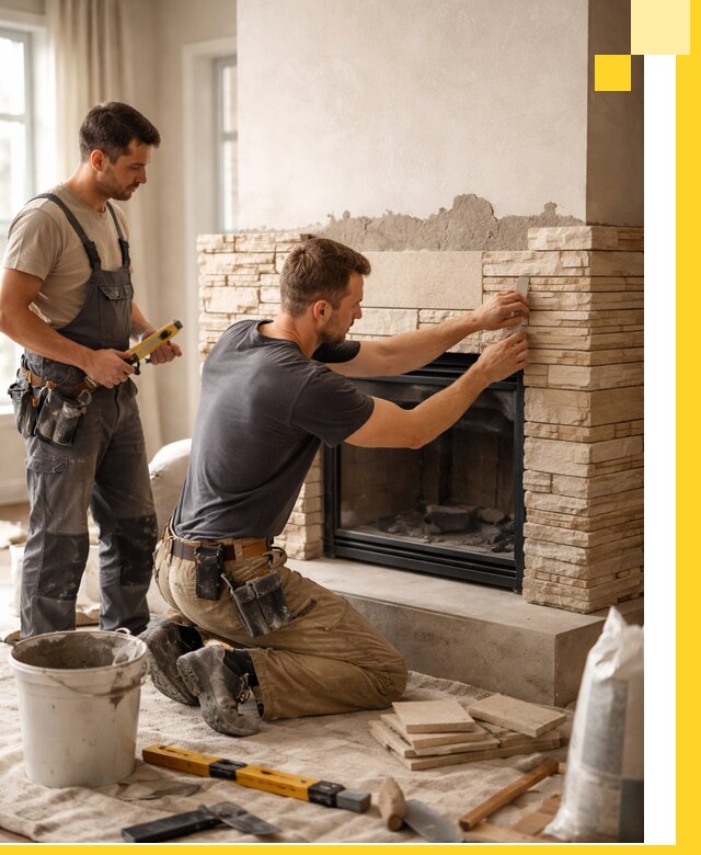 Установка и монтаж каминов для загородного дома в Ирбите