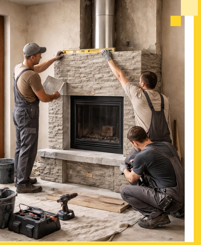 Профессиональный монтаж каминов под ключ в Ирбите для дома