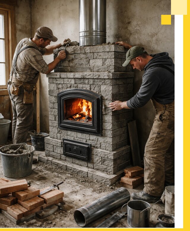 Производство, поставка и монтаж дровяных печей в Ирбите