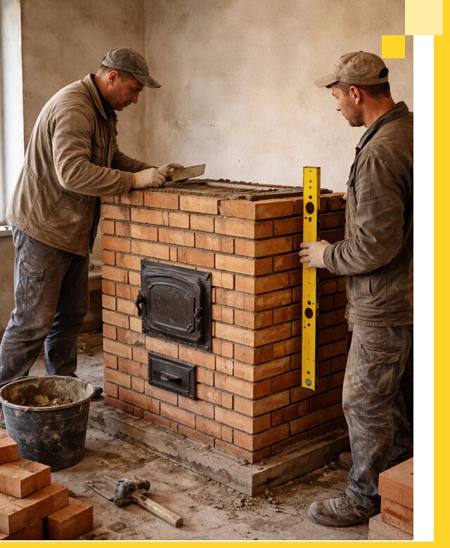 Отопительные печи под ключ в Ирбите, установка и сборка