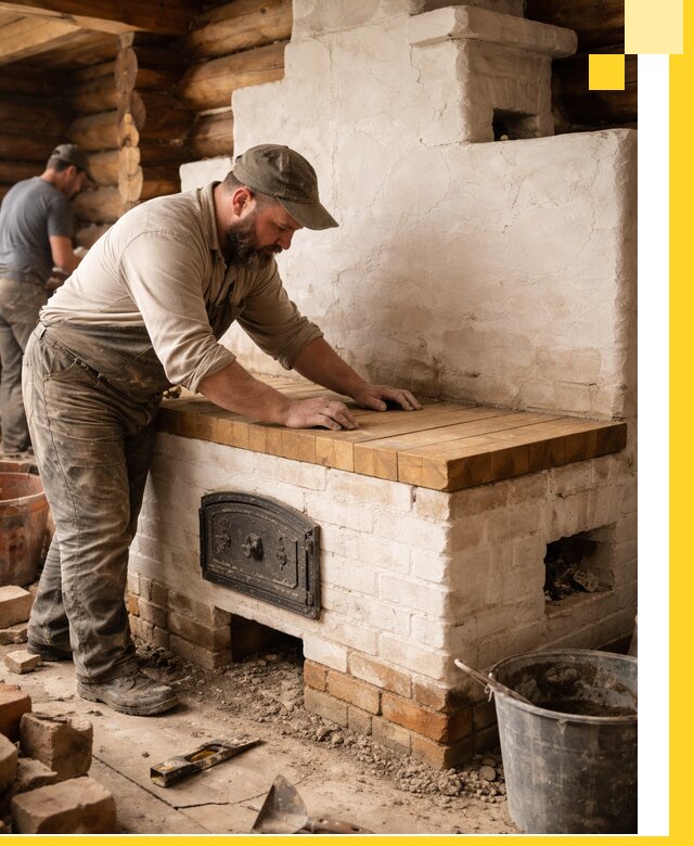 Проектирование и установка русской печи с лежанкой в Ирбите