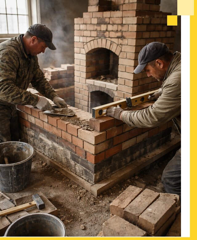 Изготовление и монтаж печей и каминов из кирпича в Ирбите