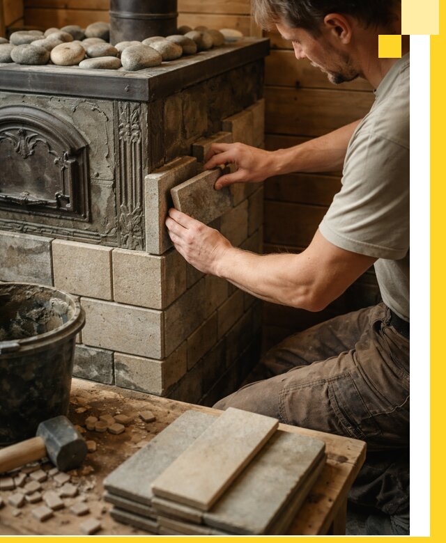 Облицовка банных печей в Ирбите профессиональная отделка