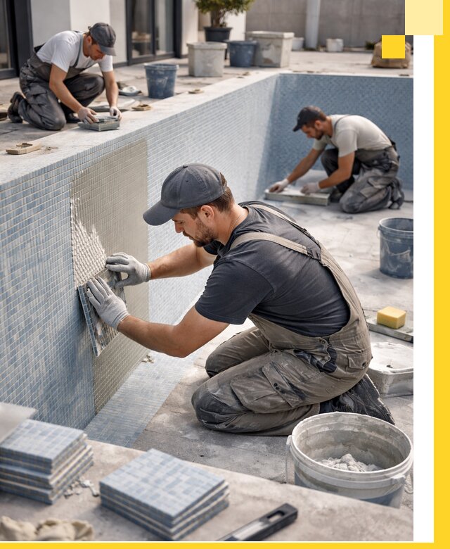 Облицовка бассейнов в Ирбите плитка мозаика гидроизоляция