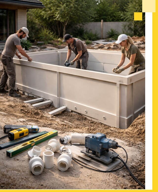 Установка полипропиленовых бассейнов под ключ в Ирбите