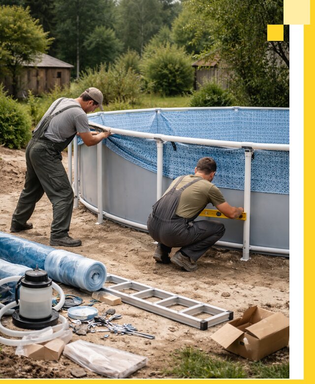 Установка и монтаж каркасных бассейнов в Ирбите под ключ