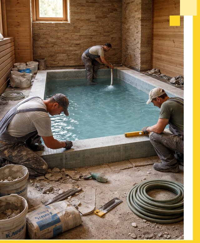 Проектирование и строительство бассейнов для бани в Ирбите