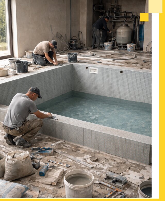 Строительство и монтаж бассейнов в помещении в Ирбите