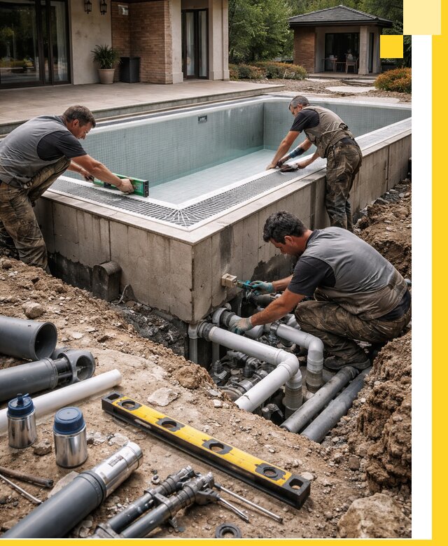 Строительство переливных бассейнов в Ирбите под ключ