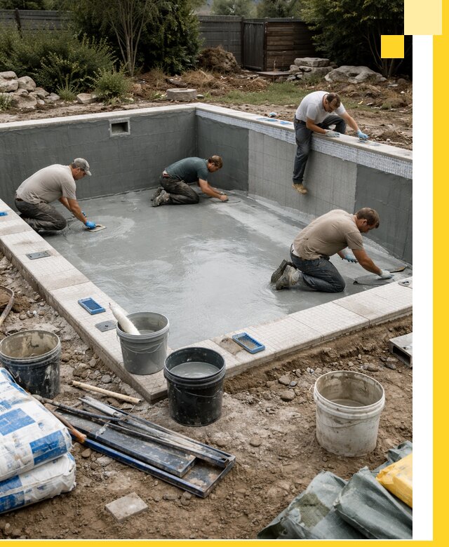 Изготовление и монтаж чаши бассейна под ключ в Ирбите