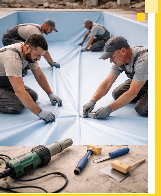 ПВХ пленка для бассейнов с монтажом и гарантией в Ирбите