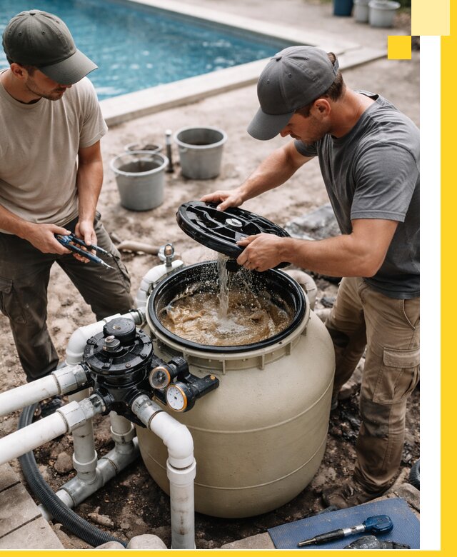 Установка и обслуживание песочных фильтров для бассейнов в Ирбите