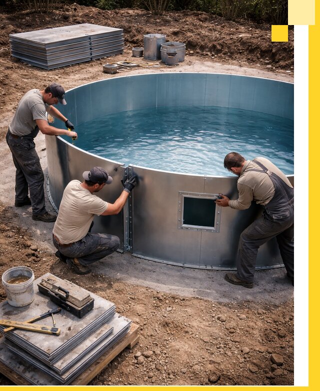 Круглые бассейны под ключ в Ирбите проектирование и монтаж