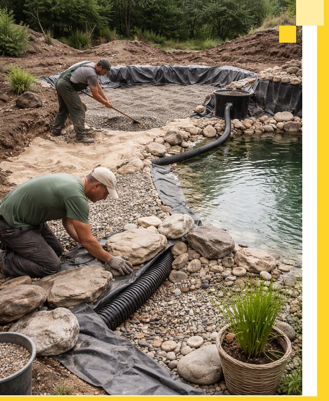 Строительство природных бассейнов и озер в Ирбите под ключ