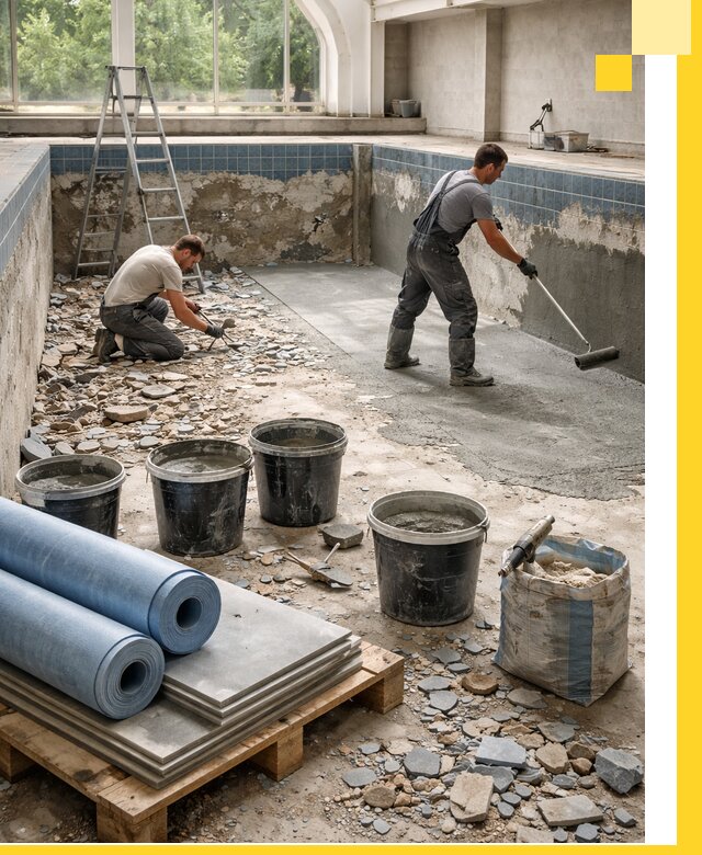 Реконструкция бассейнов в Ирбите: ремонт, гидроизоляция