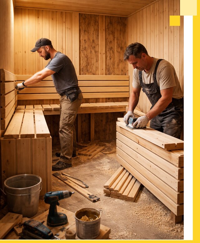Профессиональный комплексный ремонт саун под ключ в Ирбите