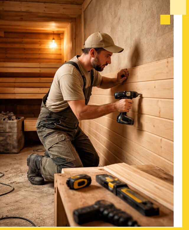 Профессиональная внутренняя отделка бани в Ирбите под ключ