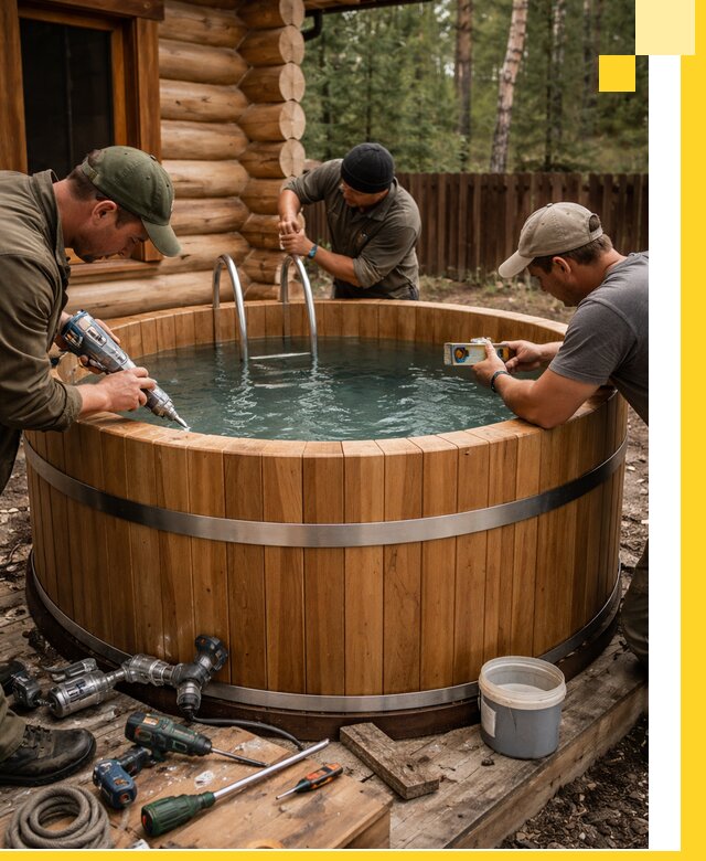 Строительство бань с купелью под ключ и отделкой в Ирбите