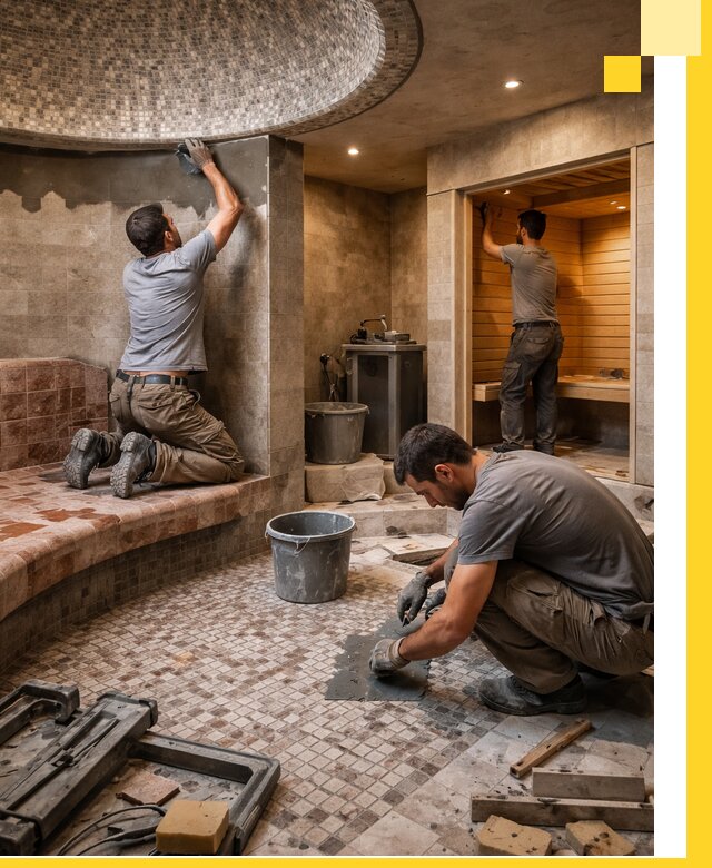 Проект и строительство хамама бани и сауны под ключ в Ирбите